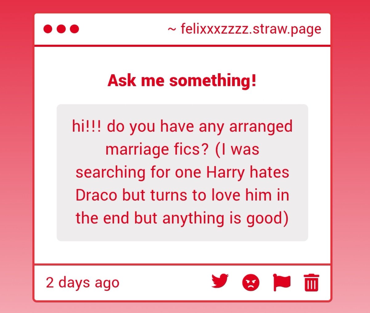 drarryaddict's tweet photo. Arranged marriage:

1) That old black magic
https://t.co/wplrqGdnyv
2) In bad faith
https://t.co/wQ3RAzF7fD
3) Ceasfire
https://t.co/NC5hSfn93f
4) Portrait of a marriage
https://t.co/9zLd63bpCV
5) Synthetic bonds
https://t.co/daEGjKkG5B
#gimmlix https://t.co/srMior7C3y