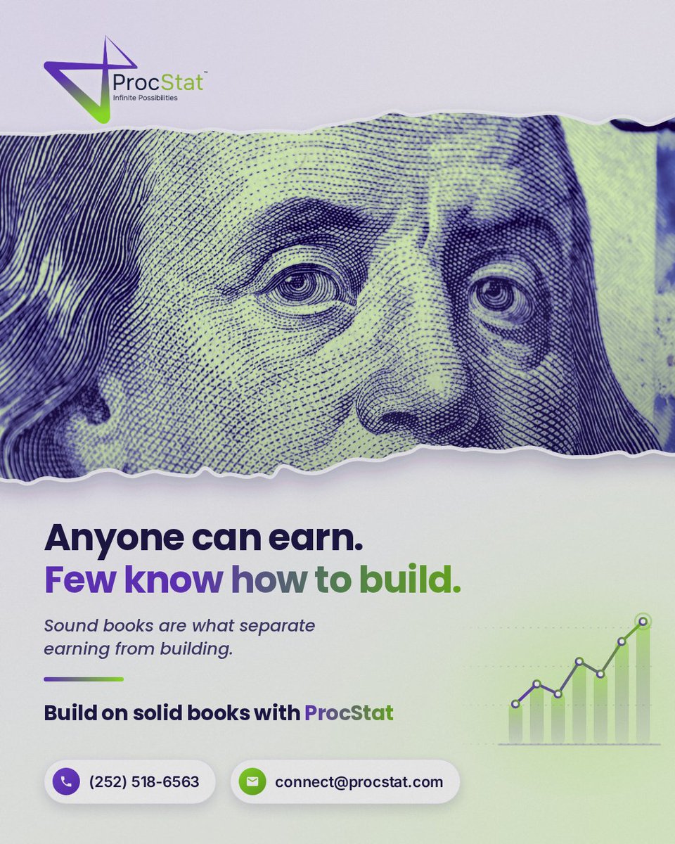 ProcStat_'s tweet photo. Earning is an action. Building is an asset. Team ProcStat knows that while many can bring revenue in, few know how to structure it for long-term growth. Sound financial books separate earners from builders.

Make your money work. Build on solid books with us now! https://t.co/T1A7tPCDG7