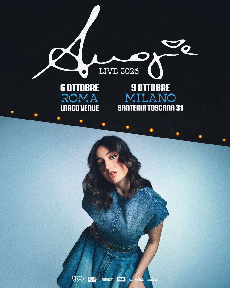 TicketOneIT's tweet photo. State già pensando ai concerti autunnali? Noi sì ❤️ 
Angie si esibirà nei suoi primi veri concerti a Ottobre!

📆 6 ottobre 2026 | Roma, Largo Venue
📆 9 ottobre 2026 | Milano, Santeria Toscana 31

🎫 Biglietti disponibili su 
https://t.co/TzmwZwQ5wE https://t.co/x60Ibo21jv