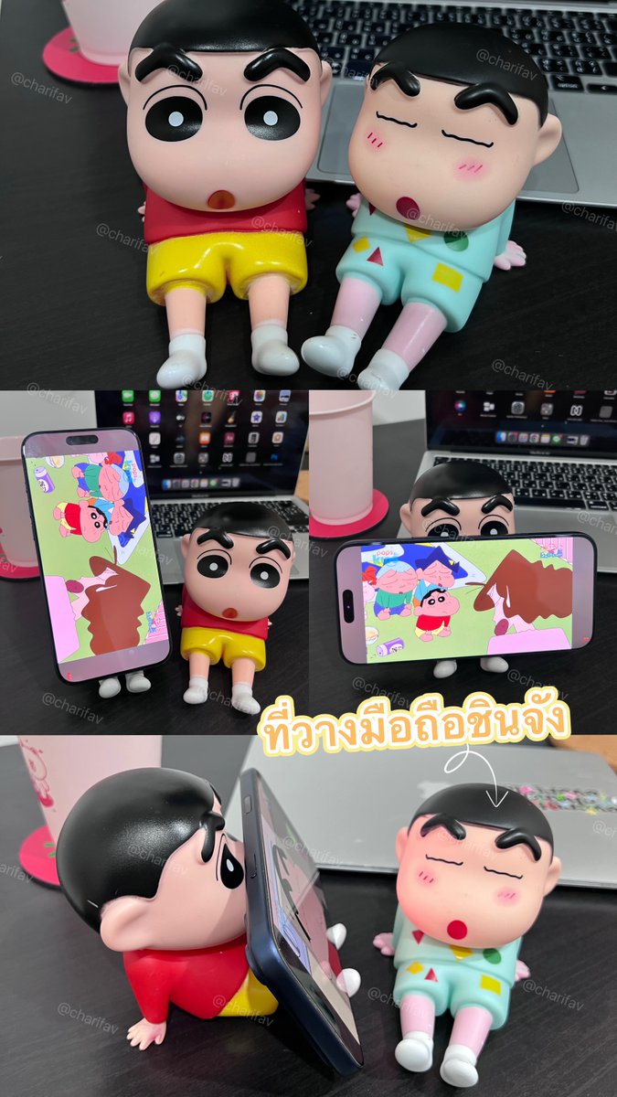 charifav's tweet photo. ที่วางมือถือชินจัง เอาไว้แอบดูการ์ตูนตอนทำงาน เหมือนมีน้องนั่งจ๋องเป็นเพื่อน555555