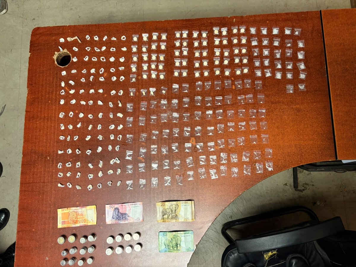 SAPoliceService's tweet photo. #sapsFS [OPERATION SHANELA II NETS MULTIPLE DRUG DEALERS ACROSS ZAMDELA AND SASOLBURG]

Members of the #SAPS Welkom #AntiGangUnit Section C2, deployed in the Fezile Dabi District for the ongoing high-visibility, disruptive Operation Shanela II, continue to ensure that drug dealers find no safe haven in the province following a series of successful busts, arrests, and seizures.

The tactical interventions yielded the following operational successes:

Angola Section, Zamdela: While conducting patrols, members spotted suspicious activity at a local residence and maintained close observation. At approximately 21:00, officers tactically approached and gained entry to the premises.

A 49-year-old African male who attempted to flee was swiftly apprehended. Upon searching the suspect and the house, officers discovered quantities of nyaope, mandrax, and crystal meth, along with an undisclosed amount of cash. He was arrested for dealing in and possession of drugs.

Extension 3, Zamdela: Acting on a tip-off from a concerned community member regarding illicit drug sales, the team set up an observation post at an identified house due to frequent foot traffic. Officers closed in and caught two male suspects actively dealing drugs. A search resulted in the seizure of crystal meth and an undisclosed amount of cash.

Acacia Passage, Sasolburg: While finalising documentation for the previous arrests, the unit received actionable information regarding drugs being transported in a specific vehicle near Acacia Passage, behind the ZIO Complex. Officers set up an ambush at the location. At approximately 17:30, the vehicle matching the provided description arrived. As members tactically approached, the driver of the silver Honda sped off. The driver lost control on a curve along Harrismith Road, crashing into a tree and severely damaging the vehicle.

Two foreign national suspects, both aged 39, exited the vehicle and tried to evade arrest on foot but were quickly cornered. Officers seized drugs found in their personal possession and further uncovered additional drugs hidden under the vehicle’s dashboard, along with mandrax, crystal meth, and cash. Both suspects were arrested for possession of drugs, with additional charges of reckless and negligent driving.

Taxi Rank near ZIO Complex, Zamdela: On Monday, 03 August 2026, members patrolling the taxi rank near the ZIO Complex noticed suspicious activity and intercepted two males, aged 42 and 44, who were actively selling drugs. A search yielded crystal meth, nyaope, and cash, leading to their immediate arrest.

While at the taxi rank, officers received further intelligence concerning foreign nationals operating a drug den at a residence in Sasolburg. The team promptly proceeded to the address, where a targeted search of a room led to the recovery of crystal meth, mandrax, and an undisclosed amount of cash. Two foreign national suspects, aged 33 and 35, were taken into custody.

All arrested suspects are expected to appear in the local Magistrate’s Court soon to face charges ranging from dealing in drugs, possession of drugs, and reckless and negligent driving.

#FightingCrime #DrugsOffTheStreets ST

https://t.co/xIHycwjdSx