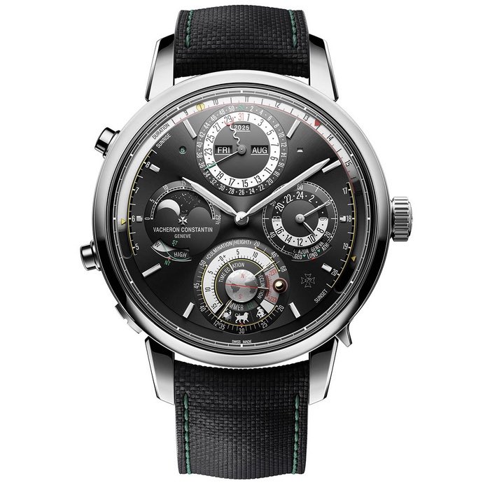 World_watchs's tweet photo. ساعة فاشيرون كونستانتين لا كابونتيه سولاريا أول ساعة يد في تاريخ صناعة الساعات تضم 41 تعقيدة و1521 مكوّن وخمسة وظائف فلكية مثل تتبع الأجرام السماوية وحساب زاوية ميلان الشمس ومتابعة ثلاثة انظمة زمنية في وقت واحد وتعرض ايضًا التوقيت الدائم وكرونوغراف وجرس للدقائق 

قطعة واحدة فقط ، يقدّر سعرها بـ18 مليون ريال