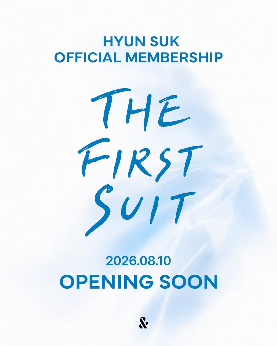 hiand_official's tweet photo. [MEMBERSHIP]
HYUN SUK OFFICIAL MEMBERSHIP
<THE FIRST SUIT> 

2026.08.10 11:00 (KST) OPEN
현석의 첫 번째 멤버십이 시작됩니다.

#현석 #HYUNSUK 
#하이앤드 #HIAND https://t.co/1ZaZ3uBMTo