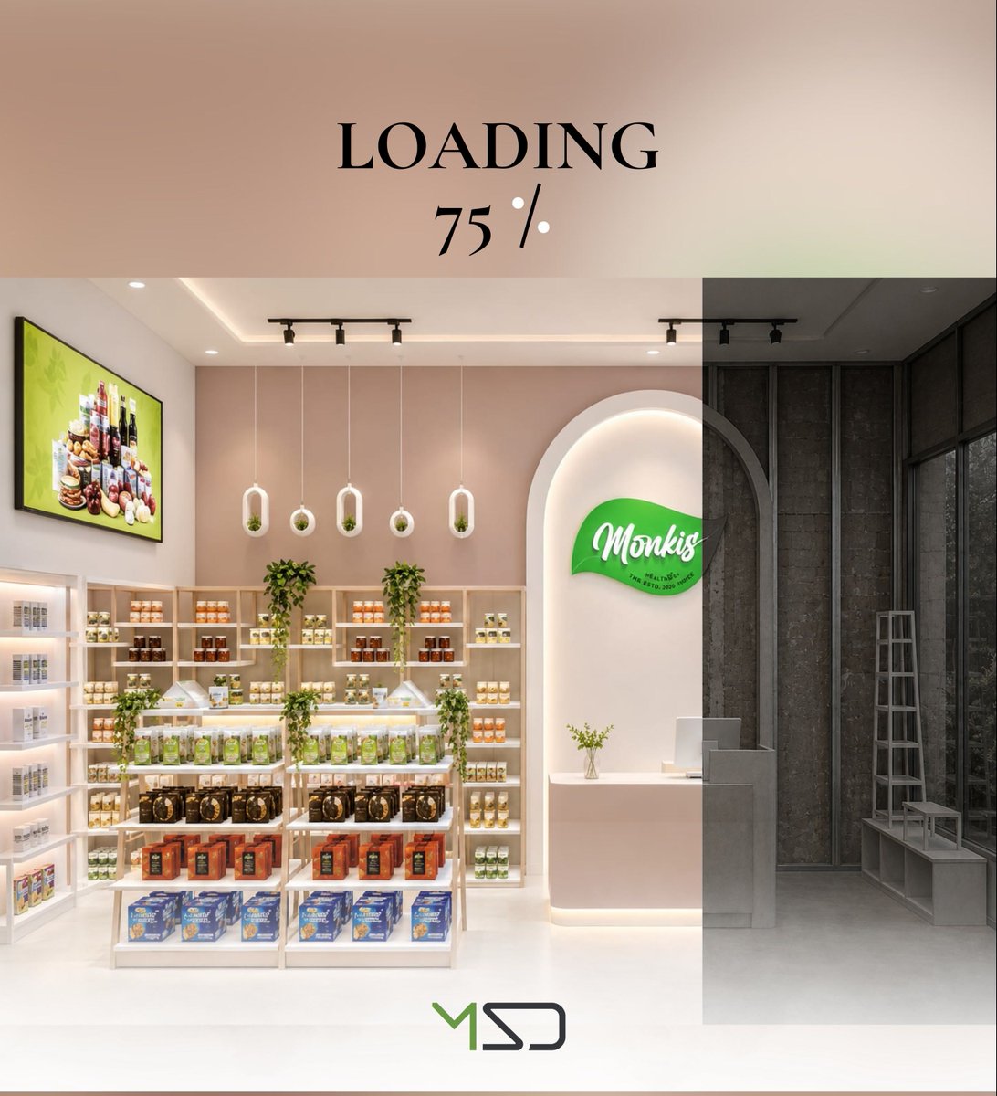 DesignMindscape's tweet photo. Clean display shelves, a softly curved counter backdrop, and balanced lighting come together to create a retail space that feels organised, welcoming and distinctly Monkis.

#MindscapeDesign #Monkis #RetailDesign #ShelfDesign #CounterDesign #CommercialInteriors https://t.co/FyN58ad3jq