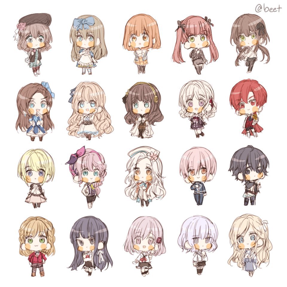 beet's tweet photo. (fan art) rough otomege heroine keychains.. or stickers https://t.co/Yh7QGVjZf6
