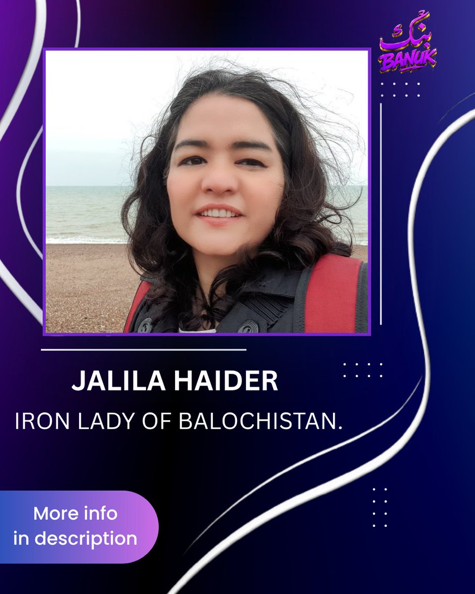 banukBaloch101's tweet photo. Jalila Haider is a prominent Pakistani human rights attorney, political activist, and the first female lawyer from Quetta’s Hazara community. Often called the “Iron Lady of Balochistan”, she is widely recognized for providing free legal aid to impoverished women and advocating for marginalized and minority groups.

#Balochistan #Pakistan #Woman #Proud #Hazara