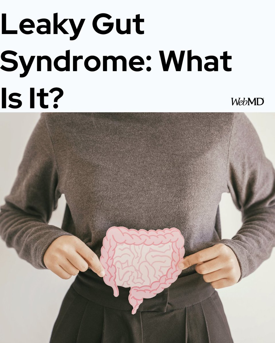 WebMD's tweet photo. Leaky gut syndrome is not a diagnosis taught in medical school, but instead points to a group of common symptoms that has not yet lead to a diagnosis. A possible cause of leaky gut is increased intestinal permeability or intestinal hyperpermeability. That could happen when tight junctions in the gut, which control what passes through the lining of the small intestine, don't work properly. That could let substances leak into the bloodstream. https://t.co/U6oeS9Dv8J