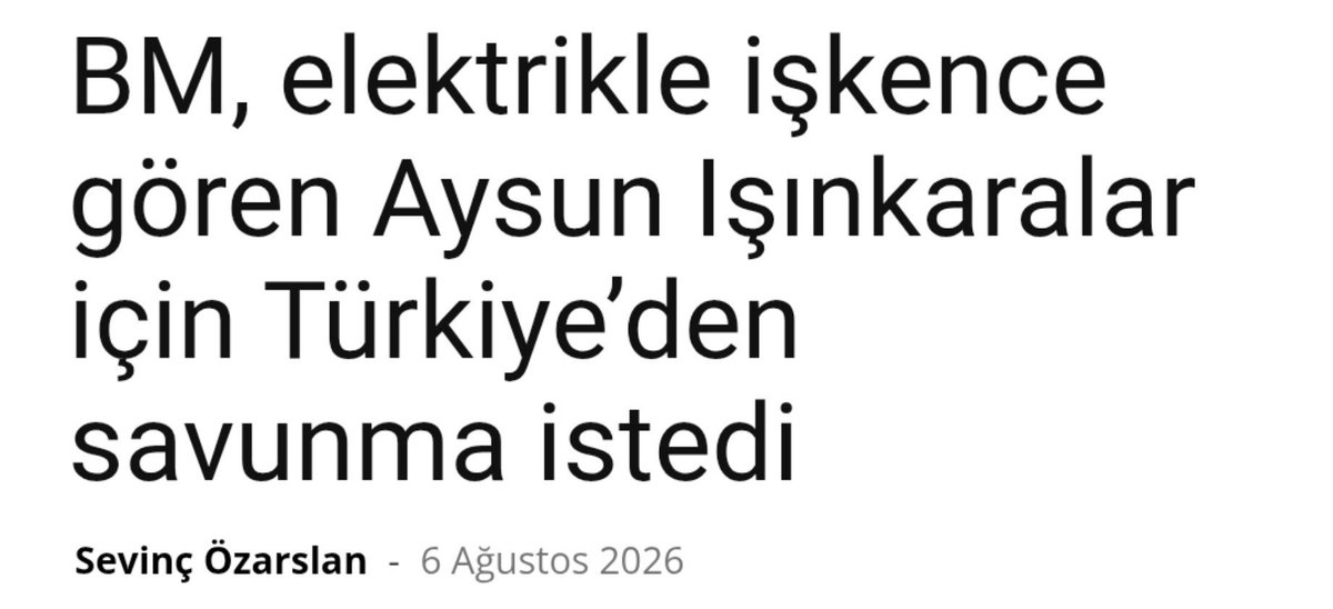 EskisehirKHK26's tweet photo. BM, elektrikle işkence gören Aysun Işınkaralar için Türkiye’den savunma istedi👇
@KHK_Turkiye 
@gergerliogluof 
@MSTanrikulu 
@eczozgurozel 
@tuncerbakirhan 
@TulayHatim 
@mahmutarikansp 
@alibabacan 
@SerapProf
@isamesihsahin
@leylasahinusta
@aysun_KRLR https://t.co/MyRwBecuYu