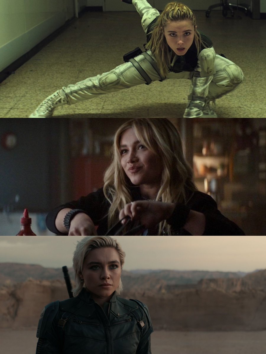 bestofpugh's tweet photo. Florence Pugh on creating and developing Yelena Belova in the MCU:

"I didn’t want her to be just a silhouette. In ‘Black Widow’ and ‘Hawkeye’ I wanted her to be unique and bizarre and excited for life. To have a strange timing that would be strangely comic. But I also love that I was allowed to play someone that was struggling in ‘Thunderbolts*.’ I’m just grateful that I get to do all of that with one character."