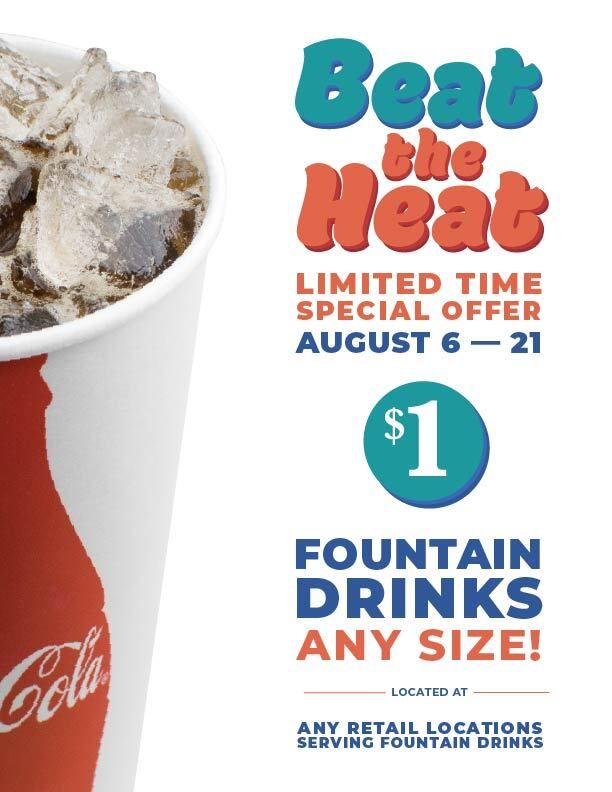 UNTdining's tweet photo. π₯€ Beat the heat without breaking the bank! βοΈ
From August 6β21, cool off with a $1 fountain drink at participating UNT Dining locations. Refresh and recharge! π
#UNTDining #UNT #MeanGreen #BeatTheHeat #CampusEats #StudentLife #StayCool #DentonTX https://t.co/vpb1NDOd6N