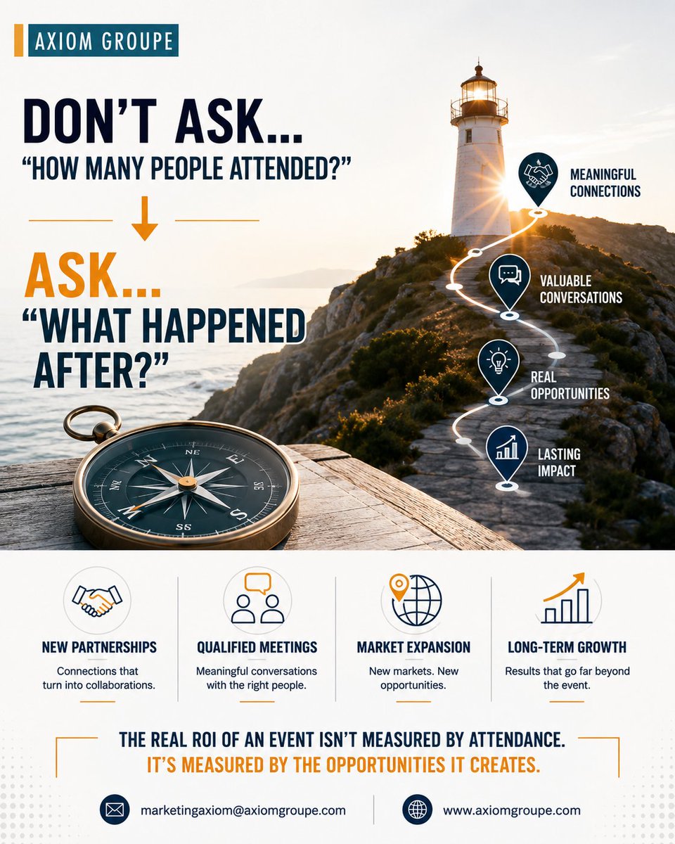 AxiomGroupe's tweet photo. No one remembers the conference because the coffee was great. ☕😉

They remember the conversation that became an opportunity.

That's the real ROI of an event.

🌐 https://t.co/zpMpaTKMWj

#AxiomGroupe #EventROI #BusinessNetworking https://t.co/c5x4O30APg