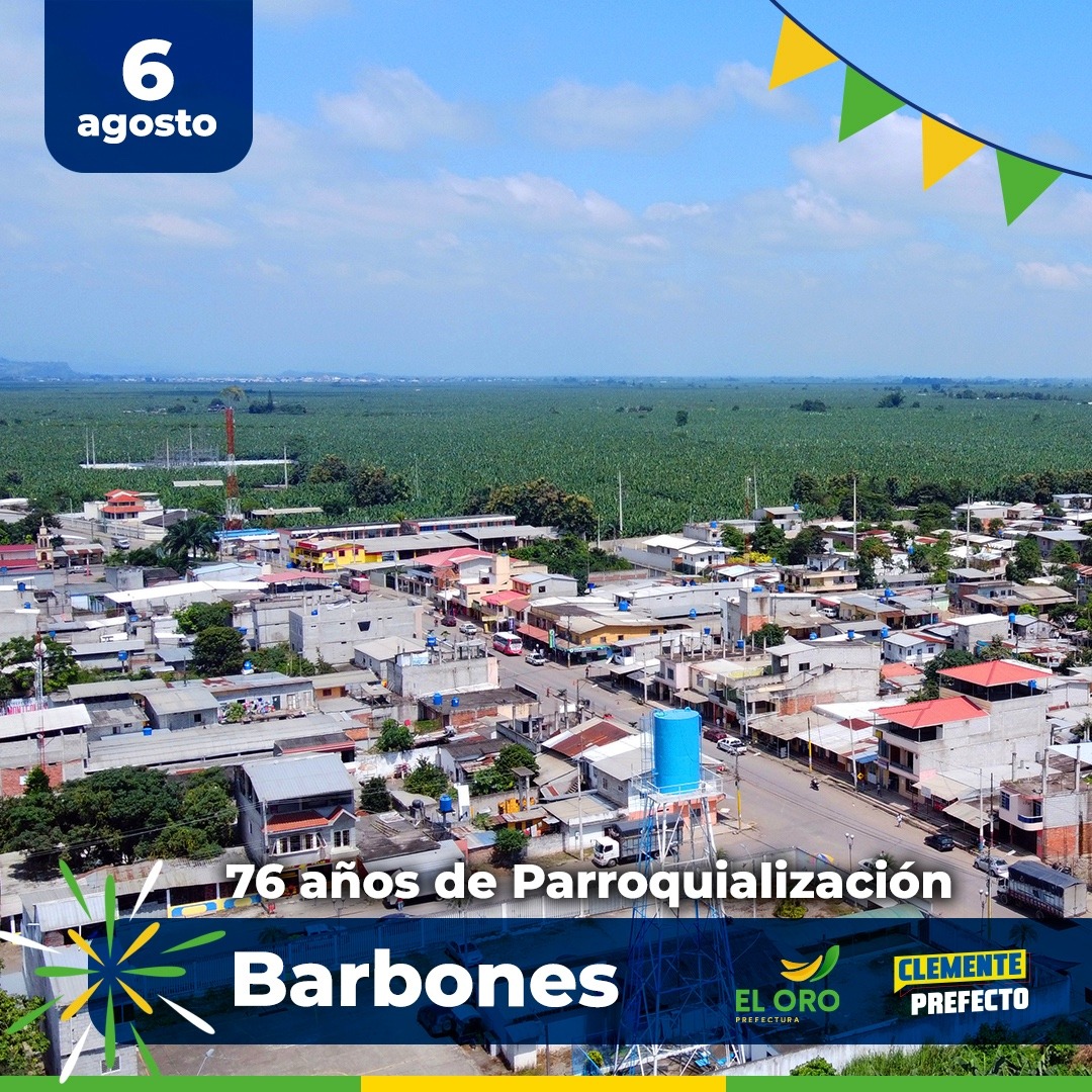 PrefecturaElOro's tweet photo. πββοΈ Saludamos a la bella tierra de #Barbones, en sus 76 aΓ±os de parroquializaciΓ³n. π¨βπ©βπ§βπ¦π https://t.co/9PZ91vof7l