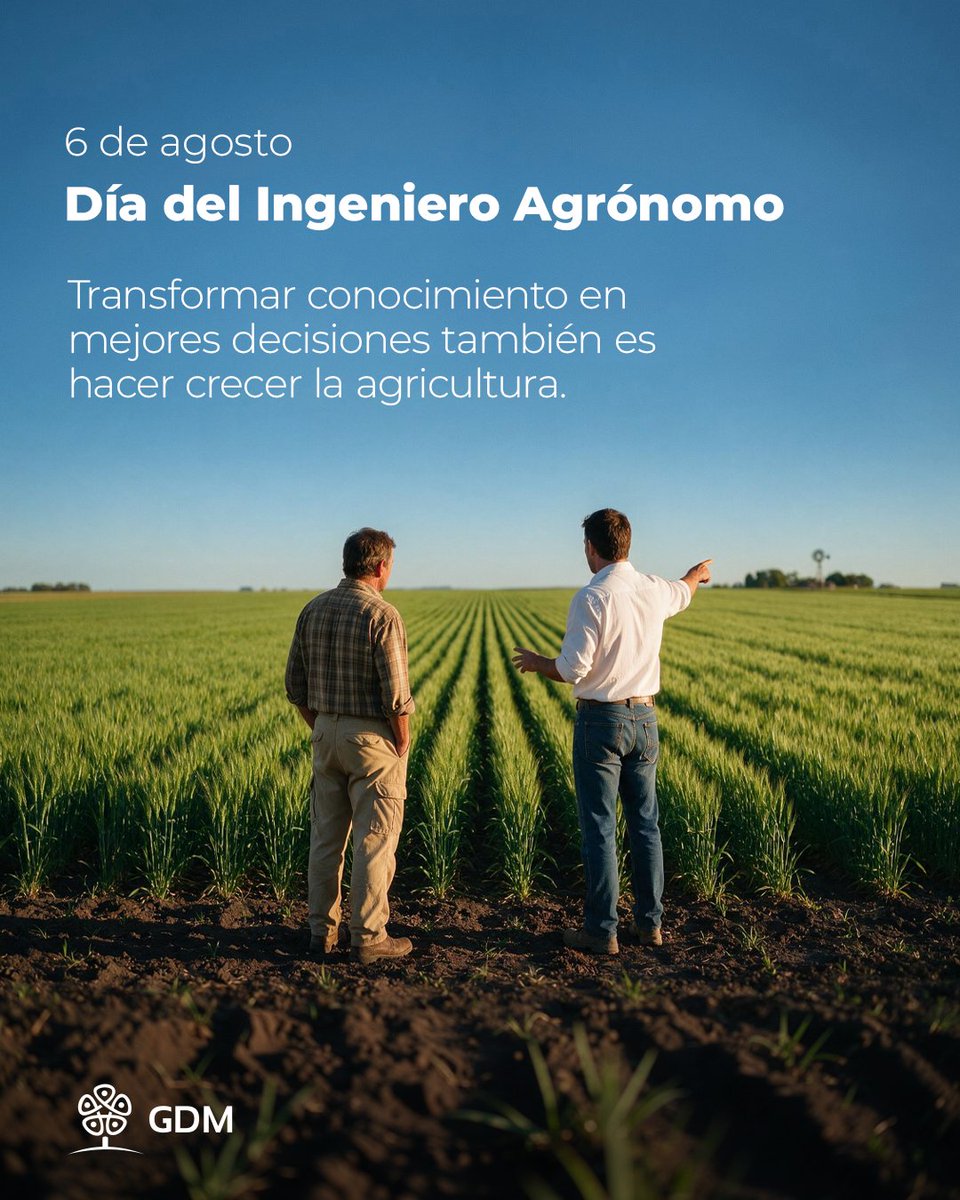 GDMSeeds's tweet photo. El  trabajo de los ingenieros agrónomos es fundamental: interpretan cada ambiente, acompañan al productor en la toma de decisiones y transforman el conocimiento en soluciones concretas para el campo.En este Día del Ingeniero Agrónomo, queremos reconocerlos a ellos. 
¡Feliz día!🌱 https://t.co/Xrcgs3VUkw