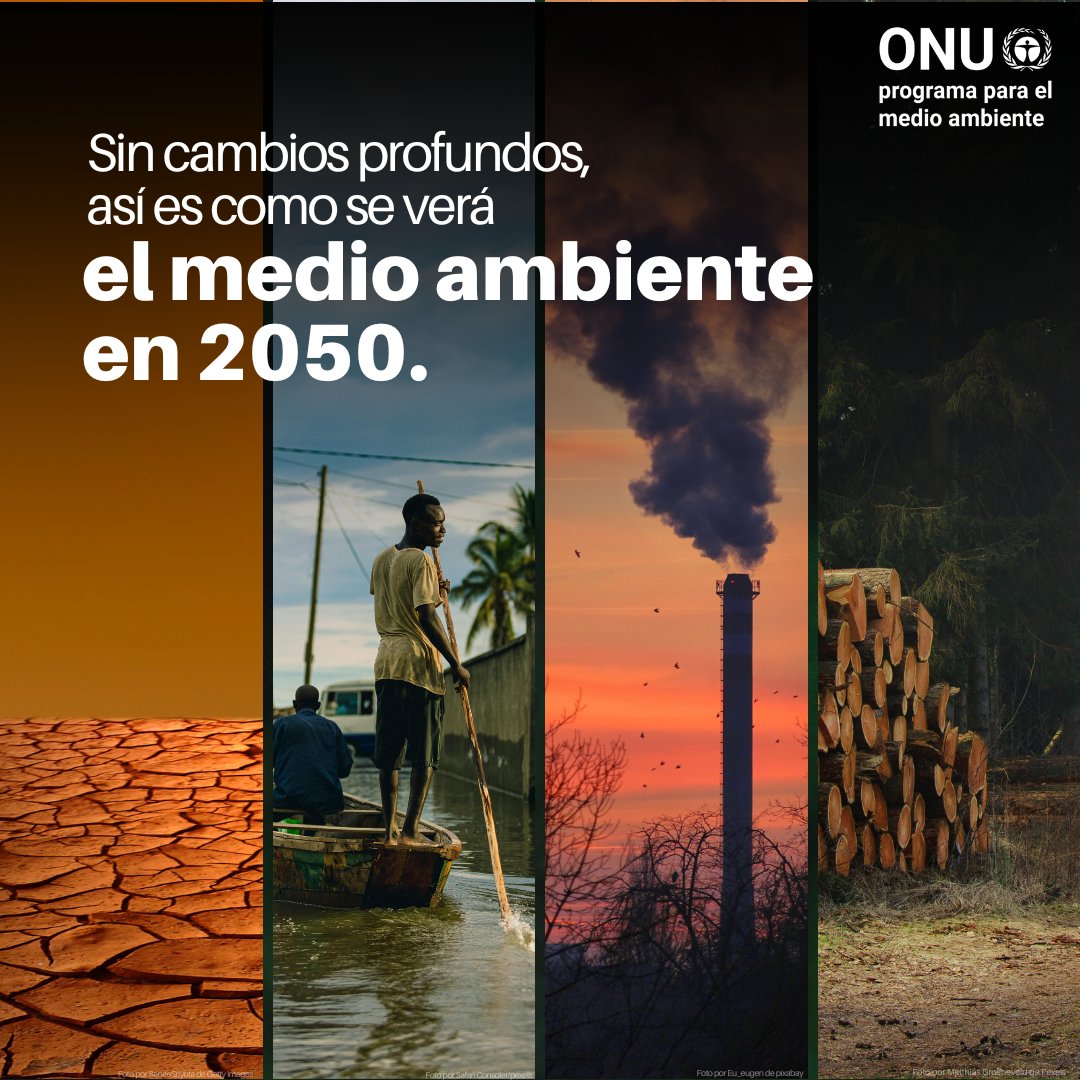 ONU_es's tweet photo. El 2050 que vemos en esta imagen es evitable.

Sequías, contaminación, pérdida de biodiversidad y fenómenos meteorológicos extremos podrían intensificarse sin cambios profundos y urgentes.

Vía @unep_espanol : https://t.co/1RXXXGfna2 https://t.co/CseKRVnYF5
