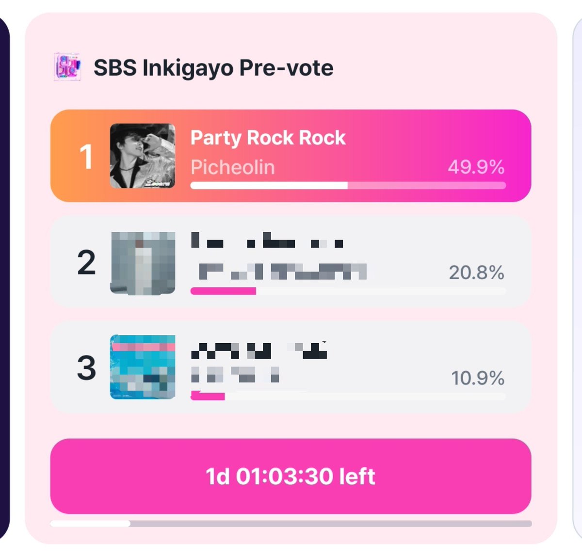mstksvt13's tweet photo. Day 4 done casted 700 votes (21.000 fp) ✅

Don't forget to cast your daily vote on linc for Dino (Picheolin) - Party rock rock Inkigayo prevote caratdeul
👉1 account max 10 votes (300fp) per day
👉End tomorrow at 23.59KST

#SEVENTEEN #DINO #PICHEOLIN #PARTYROCKROCK https://t.co/G84WLiw1OV