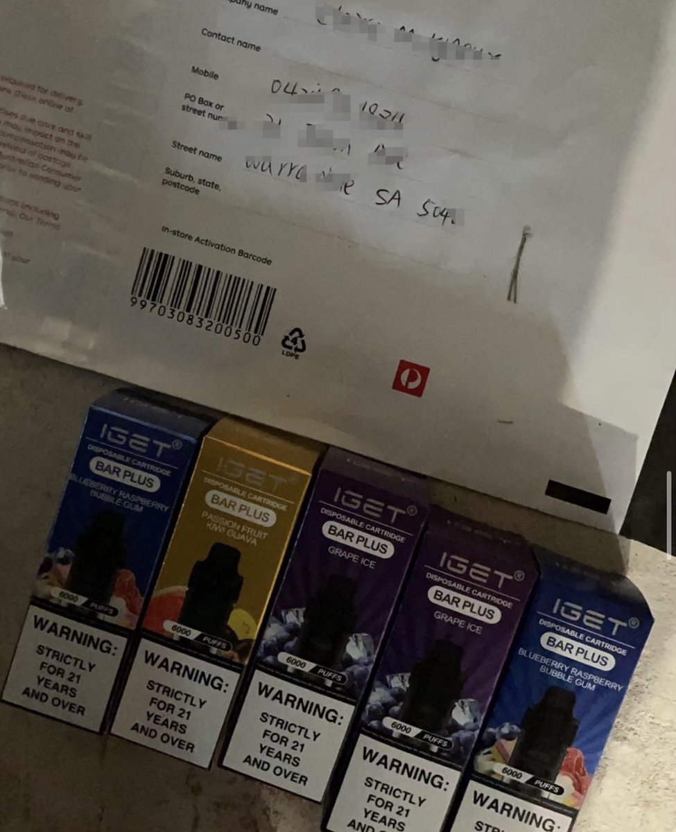 AusvapeMack's tweet photo. IGET Vape delivered in Australia different cities and state within a 24 hours via AusPost with customer tracking number. So our delivery on time fastest and secure.
We have IGET Vape products with attractive price in Australia.
IGET Legend
IGET Bar
IGET Bar Plus
IGET hot
IGET Moo https://t.co/FRZC5SbKl8