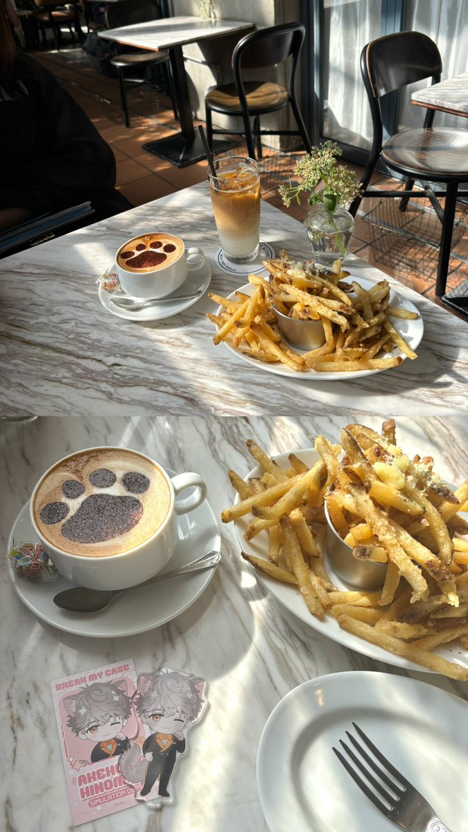 FE8A23_akhs's tweet photo. 📍 CAFE GITANE 恵比寿
肉球絵柄のカフェラテが可愛くておすすめ✨️
トリュフポテトも美味しかった꒰՞߹༥߹՞꒱♡ https://t.co/7box6zAm2Z