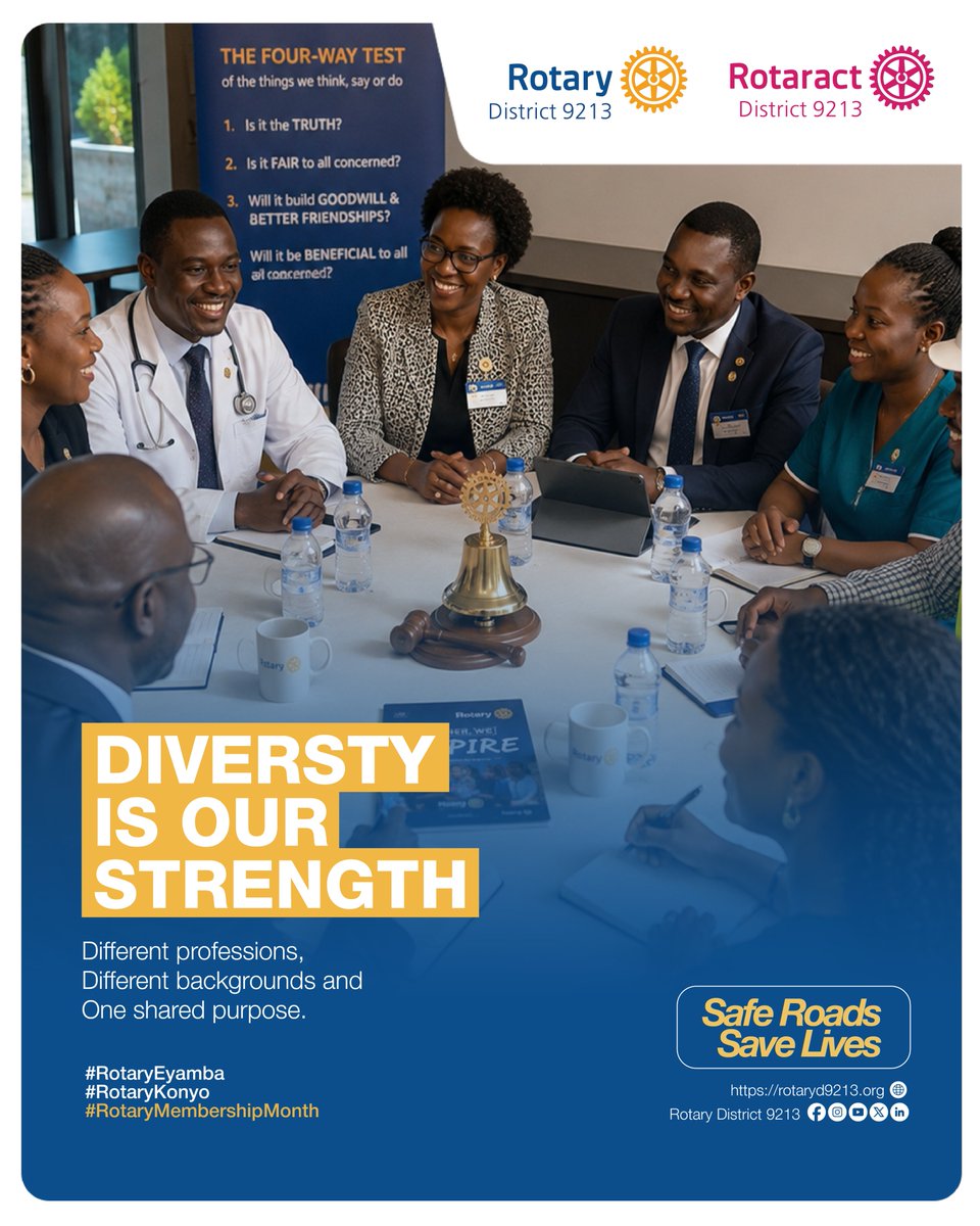 rotaryd9213's tweet photo. Diversity Makes Rotary Stronger!

Rotary thrives because we are different.

Different professions. Different generations. Different experiences. One shared purpose; Creating Lasting Impact.

When diverse voices and perspectives come together, communities become stronger and solutions become more Impactful.

#RotaryEyamba | #RotaryKonyo