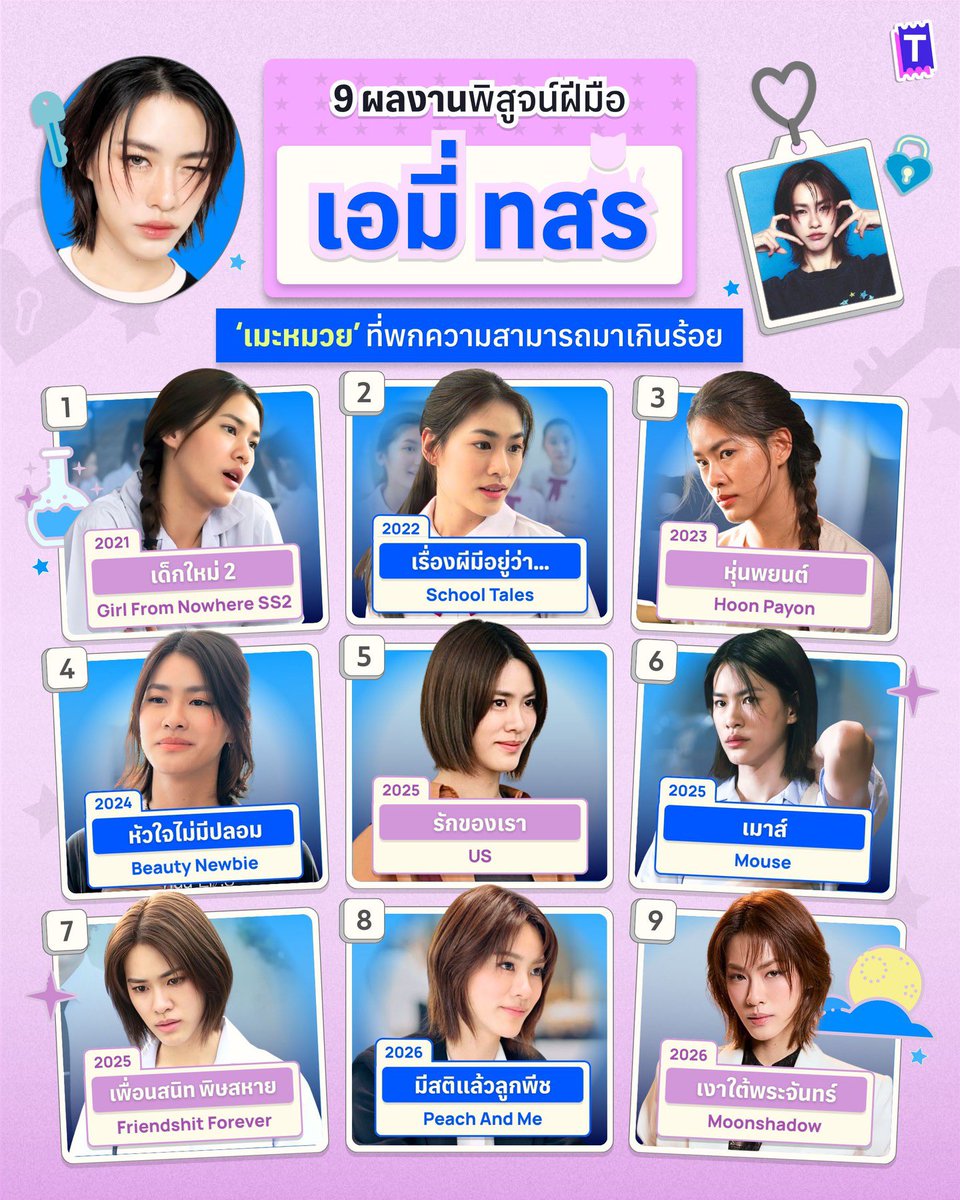 for_emiamily's tweet photo. 🐈‍⬛🪽 9 ผลงานพิสูจน์ฝีมือ "เอมี่ ทสร"
เมะหมวยที่พกความสามารถมาเกินร้อย...

จากเด็กสาวที่เข้าวงการมาพร้อมความฝัน วันนี้ "เอมี่ ทสร" ได้เติบโตเป็น นักแสดงที่มีคุณภาพ ทุกผลงานของเอมี่เป็นอีกก้าวที่ทำให้คนดูรู้จักเธอมากขึ้น ด้วยเสน่ห์ที่เป็นธรรมชาติและการแสดงที่ทำให้เชื่อในตัวละคร กลายเป็นสาเหตุที่หลายคนตกหลุมรัก "เมะหมวย" คนนี้แบบไม่รู้ตัว 🩵

ถ้าอยากชมฝีมือของเอมี่ในอีกบทบาท พร้อมสัมผัสเคมีฟิน ๆ ของ "เอมี่บอนนี่" แบบใกล้ชิด เตรียมไปเจอทั้งคู่ได้ในงาน First EP. "เงาใต้พระจันทร์ Moonshadow : Under The First Moon" ได้เลย! อย่าลืมไปให้กำลังใจเอมี่บอนนี่กันเยอะ ๆ น้าา 🌙🎼✨

🔗 https://t.co/XXwB5janeY

#emiamily #emithasorn
#MoonshadowSeries #emibonnie