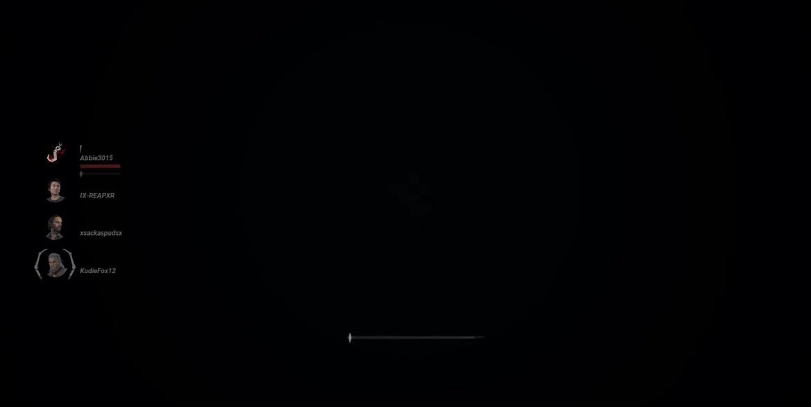 Abbiep04's tweet photo. @DeadbyDaylight please fix this console bug because how r we meant to play the game when the whole screen is black? Can’t even leave either bc it puts u on a ban https://t.co/MURbz5XQGQ