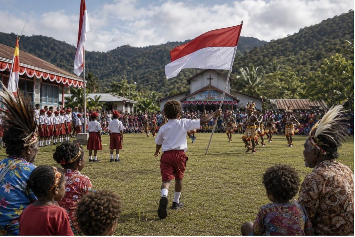 SuryonoAgas's tweet photo. PEOPLE CENTRED I Ocean of Peace – The Papua the world rarely sees

On 17 August, many of those communities will gather again. Some will begin with prayer. Some will stand for a flag ceremony. Some will celebrate through football, sack races, music or traditional dance. https://t.co/uSZ32FxUUy