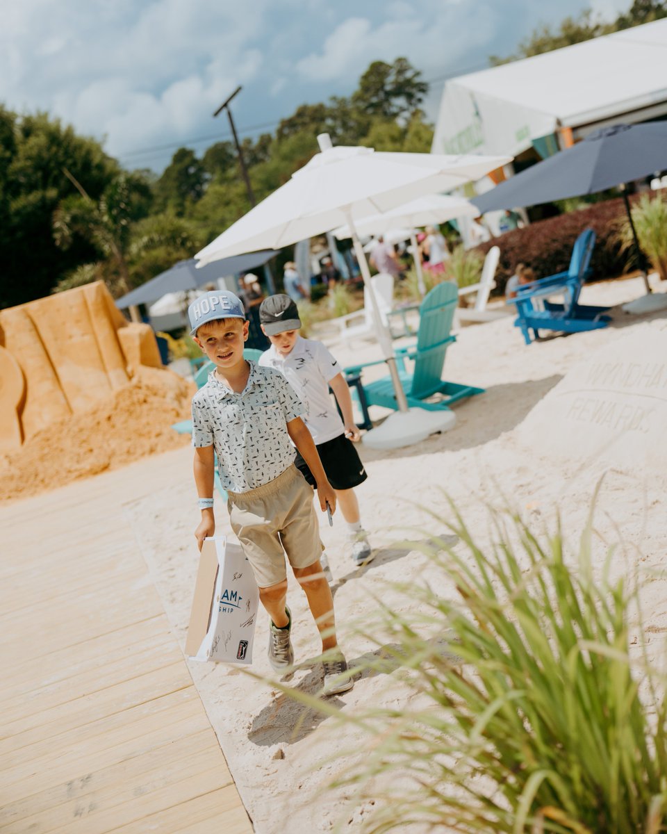GORaymondJames's tweet photo. PUTT your toes in the sand! The Sandbar is back, next to the putting green!

Sink into the sand, snap a photo with our iconic sand sculpture and enjoy a front-row seat to the action. It’s the perfect spot to unwind, recharge and soak up the Wyndham Championship vibes, all courtesy of @WyndhamRewards.