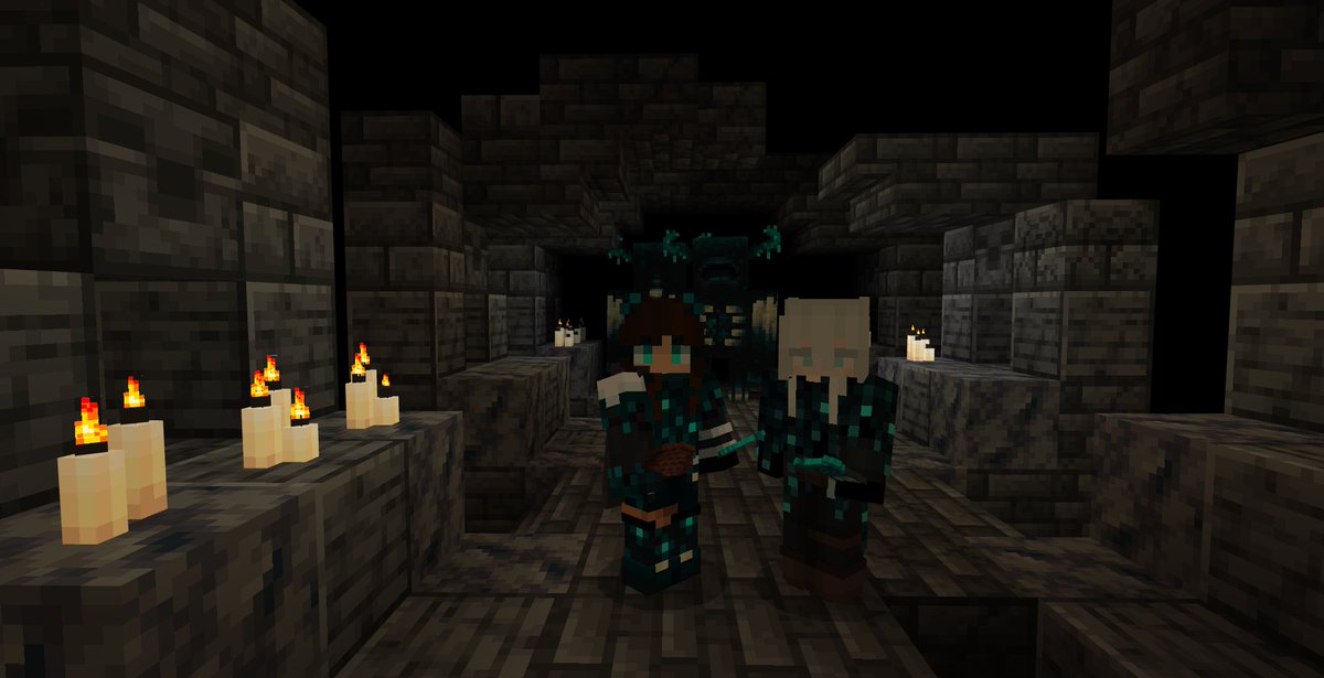 TheSculkQueen's tweet photo. Screenshots taken by me and @MsDrkness of our world, where we base in the Deep Dark 💙✨️ And one with a couple Warden friends :D https://t.co/9MGpA5JuBH