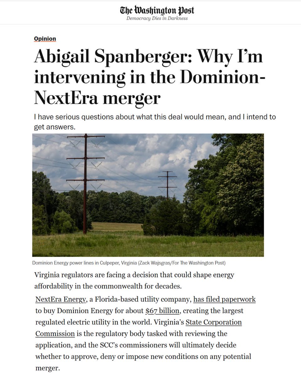 CCAN's tweet photo. Thank you @SpanbergerForVA for standing up for Virginians! This merger could bring higher bills and threaten our clean energy future. The SCC must put families, workers, and our clean energy progress ahead of corporate profits. https://t.co/ORNzwJzZaO

#VAGov #EnergyAfforabaility https://t.co/zKZlYe0SO6