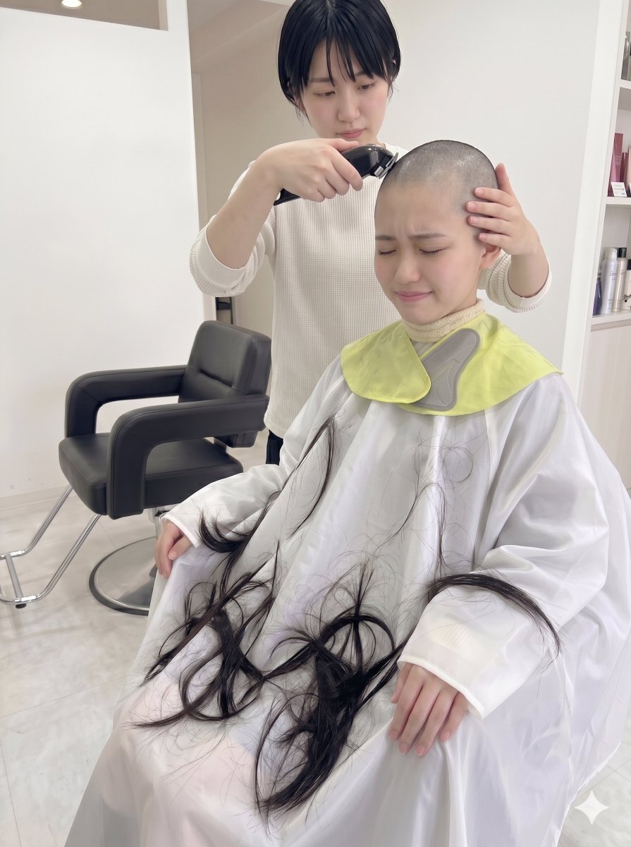 CutShave_hAIr's tweet photo. #女子高生の放課後ヘアカット
〜青春に響くバリカンの音～　Vol.32

#坊主女子AI生成画像 https://t.co/UgO92SCzrT