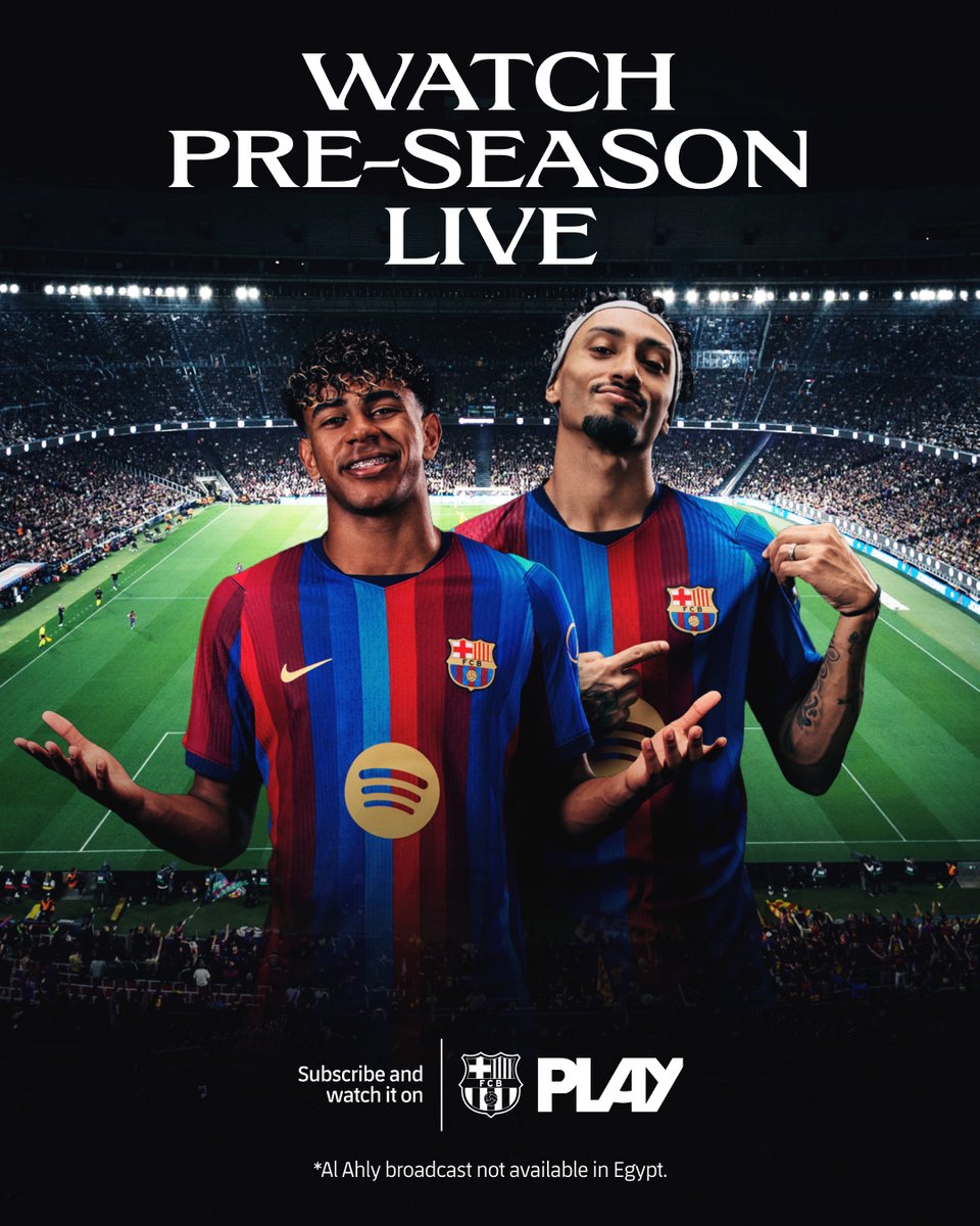 FCBarcelona's tweet photo. 🔴 Don't miss out Barça's pre-season: https://t.co/DzVaTpdSDt

🎟️ Included as a benefit for all Barça members! https://t.co/FaJ3cSMpaS