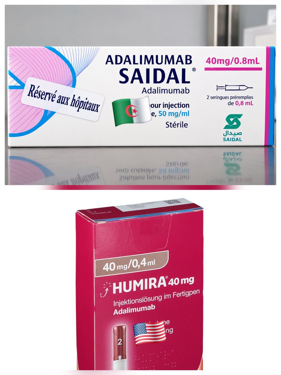 WBigNews's tweet photo. 🟠الأمن الدوائي والصحي للمرضى في الجزائر💊🇩🇿، أصبحت مجمع (صيدال) الجزائري🧪 ينتج دواء (Adalimumab)💉 والذي يُستخدم لعلاج الأمراض المناعية🦠 والالتهابية المزمنة✨️، في خطوة تاريخية أخرى💛، سعر الدواء يصل إلى 400€ ويقدم مجاناً للمرضى عبر صيدليات المستشفيات💰🩺. https://t.co/cndUu4XFi6