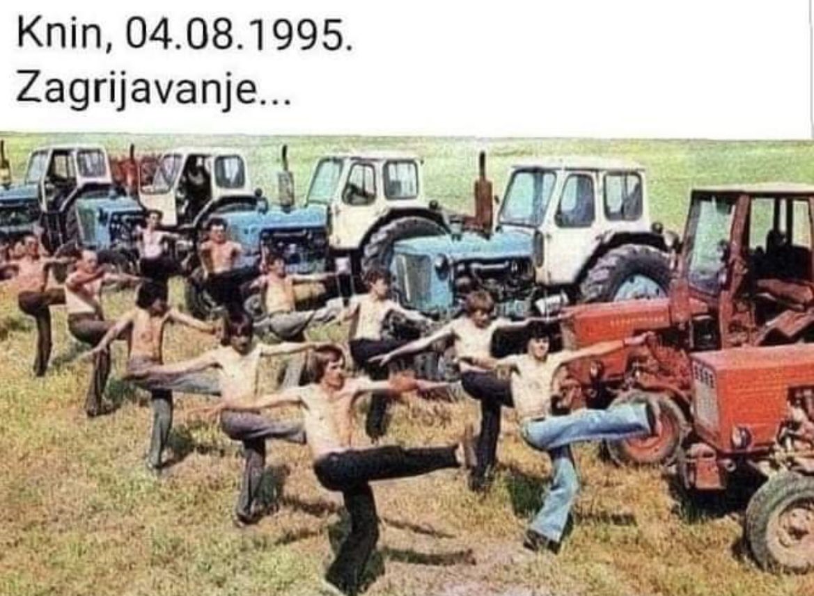 IggyGreatWhite's tweet photo. Hrvati o “Oluji” pričaju tri dana godišnje! 
Dan pre, na dan “Oluje”, i dan posle kad se slegnu utisci!
U Srbiji se o “Oluji” kenja i leleče sedam dana pre i sedam dana posle! 
Kad bi samo 1/1000 deo medijske pažnje posvetili Srebrenici 11. jula!! 
Smradovi…i jeste samo za traktore!🧌🚜