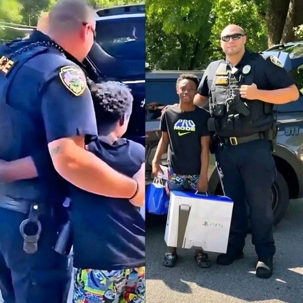 feelgoodtale's tweet photo. Someone called the police on a little boy in Hapeville, Georgia last week.

A neighbor had dialed 911 to report a kid going door to door in the neighborhood. Officer Colleran from the Hapeville Police Department was dispatched to handle the "disturbance."

When he arrived, he found a young boy, politely knocking on doors, hat in hand, asking if anyone needed their weeds pulled, their grass cut, or their hedges trimmed.

He wasn't begging. He wasn't causing trouble.

He was working.

Officer Colleran asked the boy what he was saving up for.

"A PlayStation 5, sir. But I don't want anyone to just give it to me. I want to earn it."

Let that sink in for a second. A child out in the summer heat, going door to door with a work ethic most adults would envy, because he wanted to earn what he wanted. Not ask for it. Not expect it. Earn it.

Officer Colleran, a gamer himself, knew exactly how much a PS5 meant to that kid. And he also knew something else, he was looking at a boy with more character than most people twice his age.

So he made some calls.

He reached out to a few friends, they pooled their money, and together they showed up with a brand new PlayStation 5 and a gift card for an online membership.

The boy who someone wanted removed from the neighborhood went home that day with more than a console.

He went home knowing that the right people are paying attention.