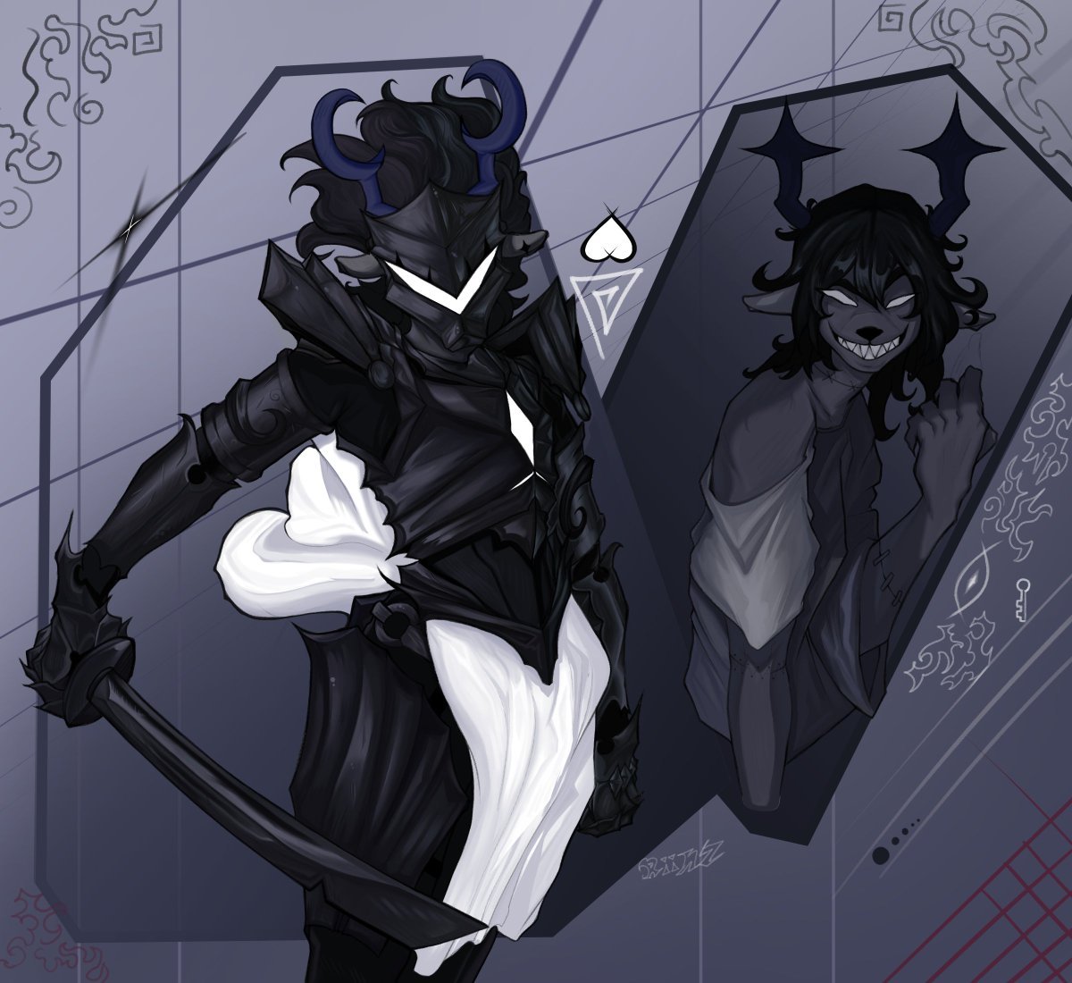 KapuRinzzzz's tweet photo. [-* YOU FOUND HER.]

 [* You found me.]

My interpretation of the Roaring Knight  /  Dess Holidays 🦌
(speedpaint coming soon))
#deltarune #roaringknight #dess #dessholiday #deltarunechapter5ㅤ https://t.co/xBRFSLLjYY