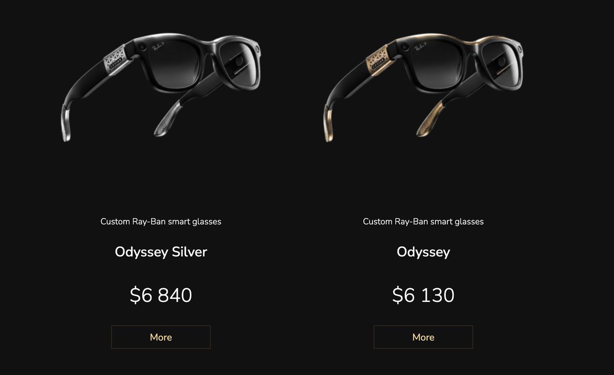 stufflistings's tweet photo. Caviar x Ray-Ban custom Odyssey smart glasses. https://t.co/bNc0AqtIYG