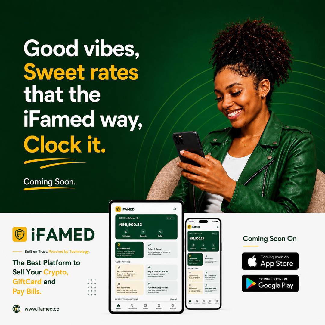 Belikeifamed's tweet photo. One app. Every payment. All good vibes. Bitcoin exchange, data top-up &amp; more fast, secure, and always reliable. Coming soon on iOS and Google play store. https://t.co/uP6y6uiqlv