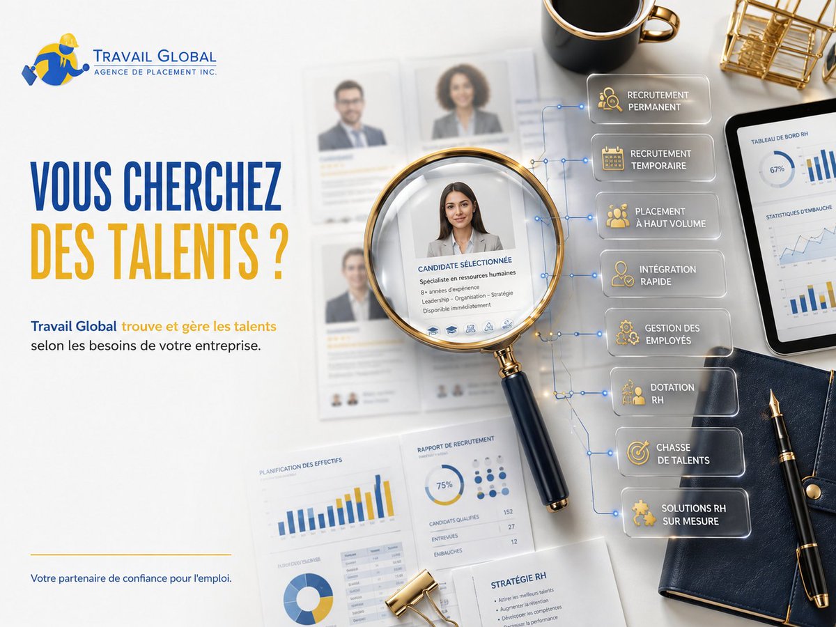 TravailGlobal's tweet photo. Trouver les bonnes personnes au bon moment peut faire toute la différence.
Chez Travail Global, nous trouvons et gérons les talents selon vos besoins.
- Recrutement permanent/temporaire
- Placement à haut volume
- solutions RH sur mesure
#Recrutement  #Québec #Agence #job https://t.co/sQEBW2UMmp
