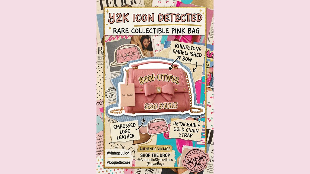 DEALSANDSTEALss's tweet photo. A rare pink statement bag made for collectors and Y2K lovers. Browse the shop: https://t.co/QgovyffbUm #RareFind #PinkStyle https://t.co/NRfeIqUAuJ