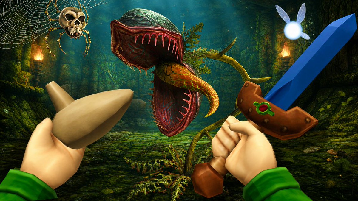 BeardoBenjoYT's tweet photo. It just doesn't stop... You can now play Ocarina of Time in VR with full motion controls, 4K textures, fantastic performance AND physical combat!

If you grew up playing this game like I did you are in for a treat with this... the whole game... in VR!

https://t.co/xOaUYrhz1a 👀 https://t.co/b2ob5XDBIk
