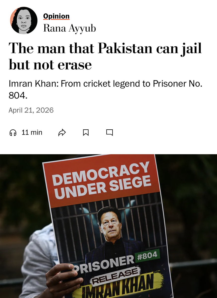 RanaAyyub's tweet photo. On Imran Khan. The man Pakistan can jail but not erase

Written earlier this year

https://t.co/F5YMqo9I5Y https://t.co/EUAmvTPm6l