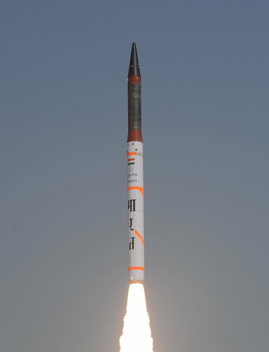prettysimran_92's tweet photo. India successfully test-fired the Medium Range Ballistic Missile (MRBM) Agni-4 from the Integrated Test Range, Chandipur, Odisha. https://t.co/RmrhNBs9QA