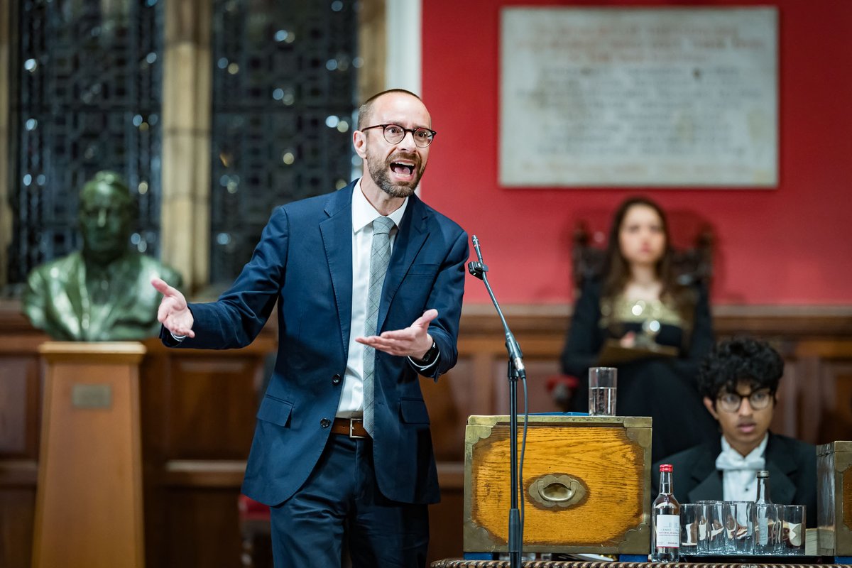 jeffrsebo's tweet photo. I recently participated in a debate on AI personhood at the Oxford Union. There were four people in favor, including me, and four against.

One striking and encouraging feature of the debate was that nearly everyone agreed that future AI systems may deserve moral and legal recognition. As a result, we were able to focus on narrower questions like: Which kinds of systems may deserve which kinds of recognition? And what role, if any, should moral and legal personhood play? These are exactly the kinds of questions that we should be debating, and the group did a good job laying out some of the key arguments in both directions.

Thanks to the organizers and other participants for making this happen! It was a great set of conversations, and I had a lot of fun.