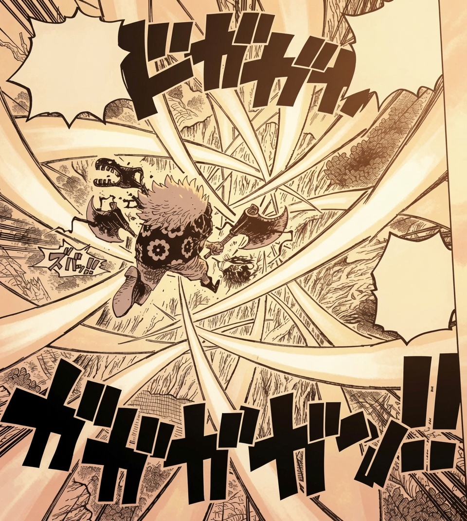 TheWillOfMarco's tweet photo. #ONEPIECE1190 

LEFT IMAGE:
 
The technique Gaban used against Luffy and Zoro is called "Yasotakeru" (八十梟帥). The Kanji "八十" means "80" and "梟帥" (Takeru) is an archaic term referring to the leader of a fearless tribe,

RIGHT IMAGE:

The technique Gaban used against Imu is "Yachitakeru" (八千梟帥). The Kanji "八千" means "8000."

Based on math alone, the technique he used against Imu is 100x stronger than the one he used against Luffy and Zoro. 

This reminds me of that one Q&A from SBS Volume 82: 

Reader: I feel like One Piece has tons of characters that are old dudes, but is that just because it can't be helped due to the nature of its story? Or is it because you have the "I'll die if I don't draw old dudes" disease? 

Oda: I love me some old dudes! I feel like age adds a new sense of depth to characters, both male and female. One Piece has tons of really interesting old people! But in the real world, age tends bring people down to a weaker state... and I've always disliked how there are some young people out there who just can't have a little respect for these aged individuals because of this. So with One Piece, I've brought to life one of my countless fantasies: which is for there to be super cool old people who've maintained their strength throughout the years. One day, you also will grow old. It'd be great if all of you could remain just as strong as the One Piece oldies are!

Never underestimate aged characters in One Piece!!!
