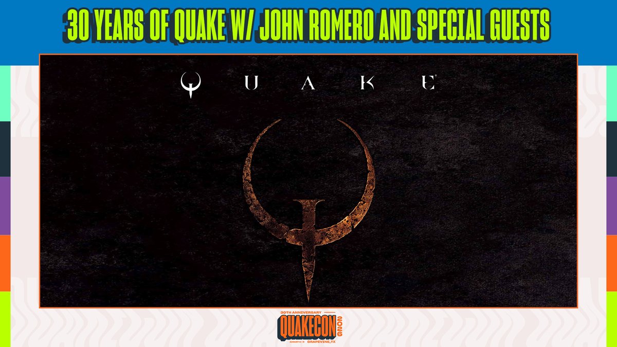 QuakeCon's tweet photo. Join us for a special stream today at 1:30pm CT/ 2:30pm ET celebrating the 30-year legacy of Quake with id Software co-founder John Romero and some surprise Special Guests! Visit https://t.co/rBSqt1HdrK -- we'll see you then! https://t.co/SnqijZZIcx