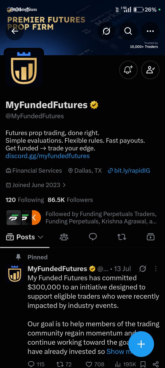 RohitSharmvfl7's tweet photo. @Tradesyncer @MyFundedFutures Done https://t.co/ZmTyNr5sYS