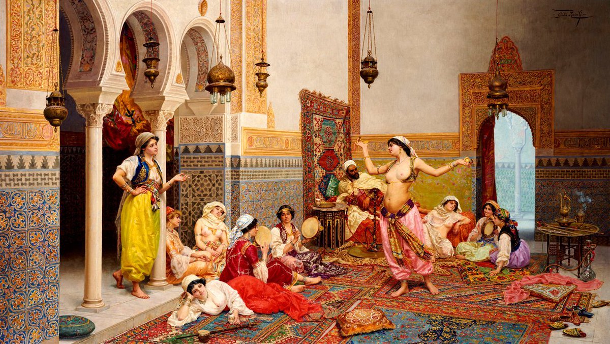 mywaytr06's tweet photo. Ressam Giulio Rosati'nin Harem Dansı adlı eseri. https://t.co/RhMg7DAIoF
