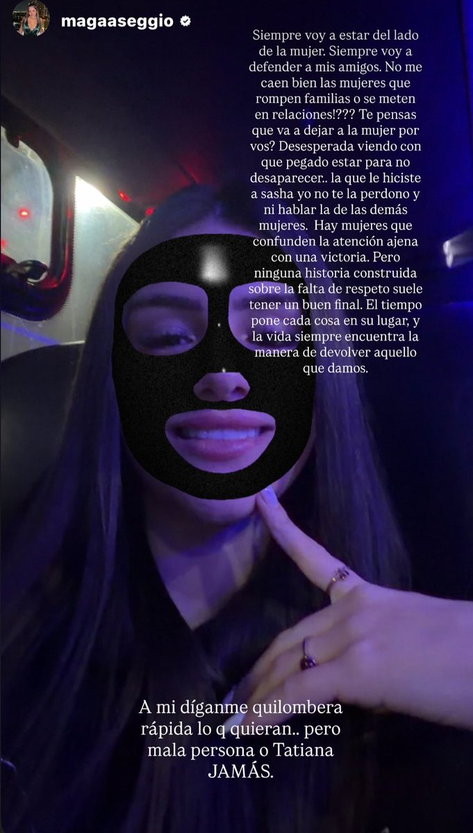 mdzol's tweet photo. La influencer Magalí Seggio fulminó a Tuli Acosta: "No me caen bien las mujeres que rompen familias o se meten en relaciones. Lo que le hiciste a Sasha yo no te lo perdono. Hay mujeres que confunden la atención ajena con una victoria".