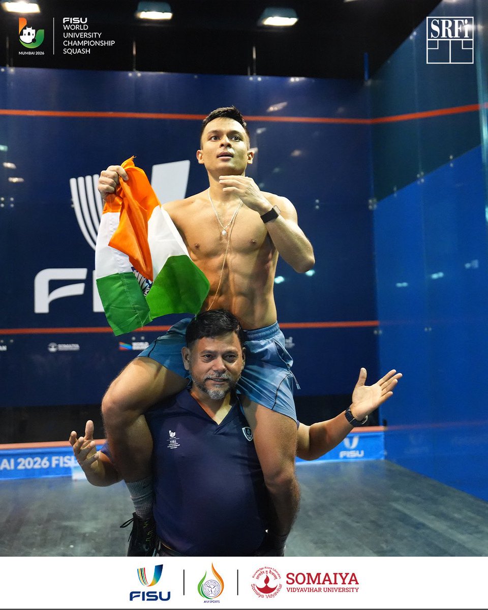 indiasquash's tweet photo. ๐ฅ๐๐ช ๐๐ ๐ข๐ง๐๐ข๐ก๐ฆ. ๐๐๐ฆ๐ง๐ข๐ฅ๐ฌ ๐ ๐๐๐. ๐ฅ
Swipe through the unforgettable moments from Suraj Kumar Chand's historic triumph at the FISU World University Squash Championships. ๐ฅ๐ฎ๐ณ
#IndianSquash #Squash #SRFI
#FISUSquashMumbai2026 https://t.co/XpWBVLIpGe