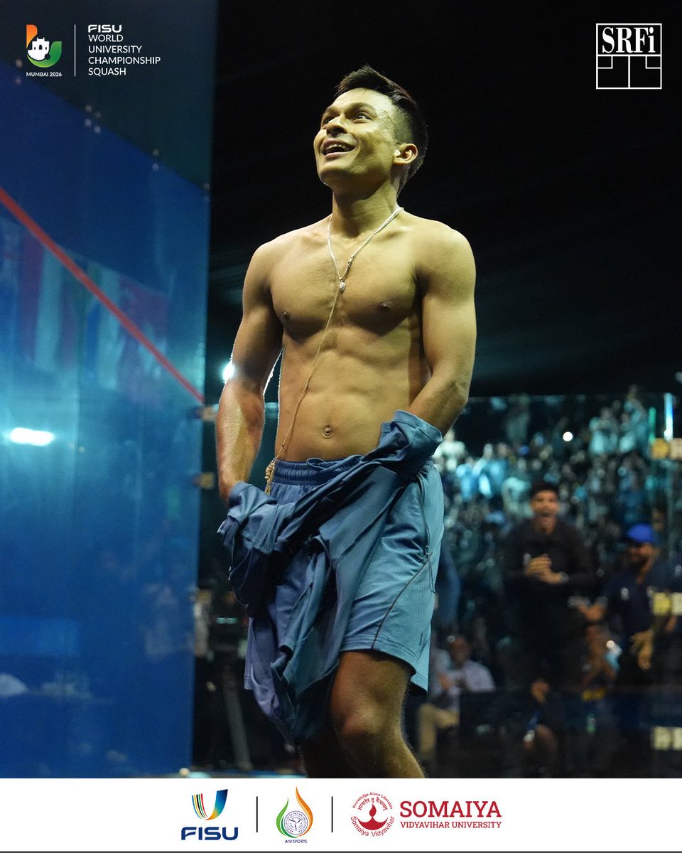 indiasquash's tweet photo. ๐ฅ๐๐ช ๐๐ ๐ข๐ง๐๐ข๐ก๐ฆ. ๐๐๐ฆ๐ง๐ข๐ฅ๐ฌ ๐ ๐๐๐. ๐ฅ
Swipe through the unforgettable moments from Suraj Kumar Chand's historic triumph at the FISU World University Squash Championships. ๐ฅ๐ฎ๐ณ
#IndianSquash #Squash #SRFI
#FISUSquashMumbai2026 https://t.co/XpWBVLIpGe