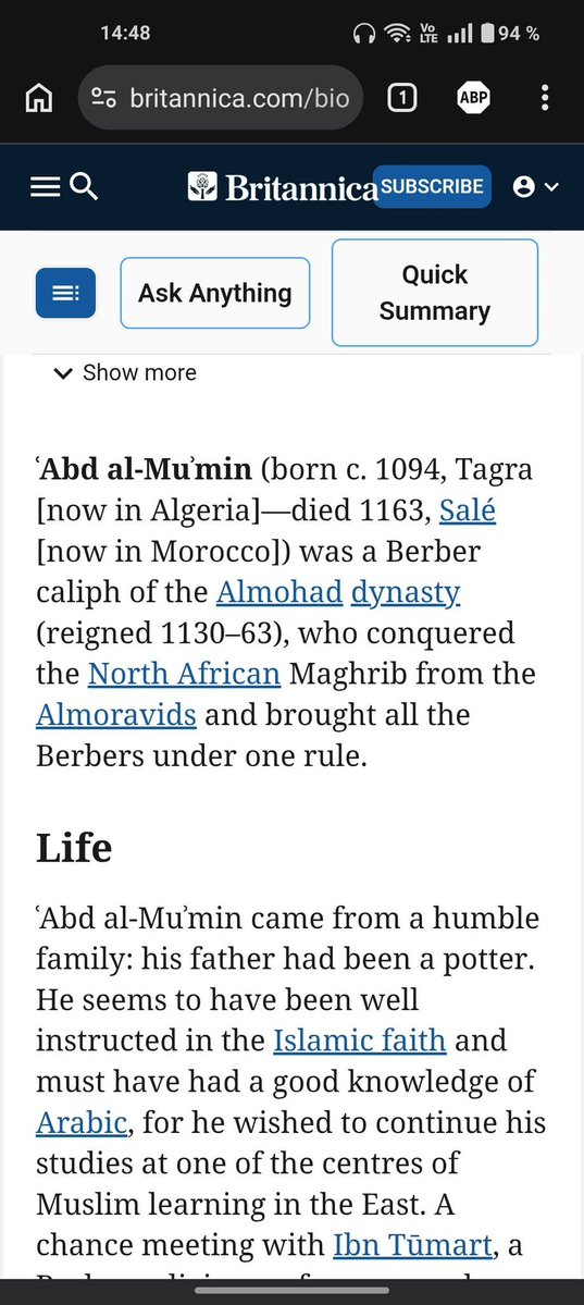 Ta_Betise's tweet photo. @DREAMERCUP @AndNum26 Almohads rulers are from algeria .
Tariq Ibn ziad is from algeria not morocco. https://t.co/T5j3T5Qvji